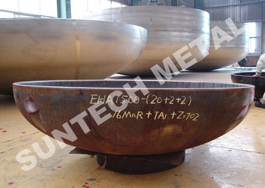 China Zirkonium und CS Antikorrosions-Druckbehälter-plattierter Kopf 2/1 EHA R60702/Zr702 fournisseur